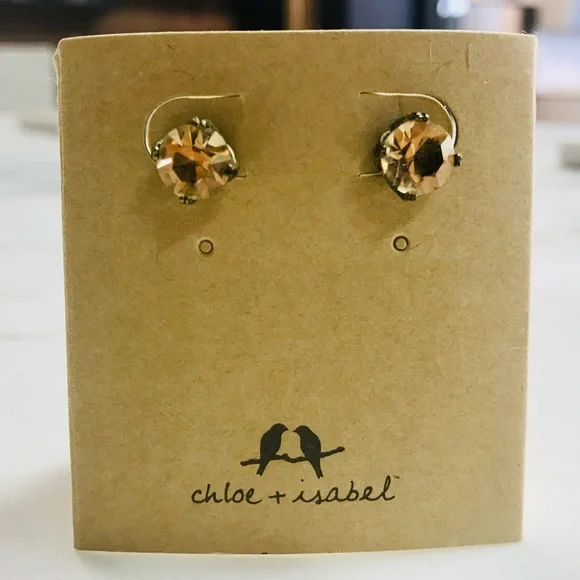 November Birthstone Round Topaz Stud Earrings - Picture 2 of 3